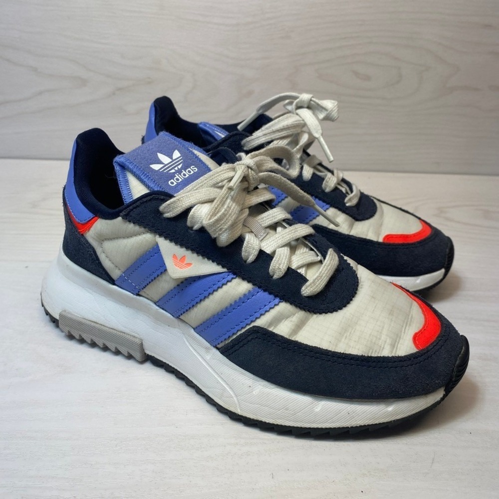 Adidas Womens 4.5 Retropy F2 Sneakers Retro Navy Blue Suede HQ1543 Running Shoes